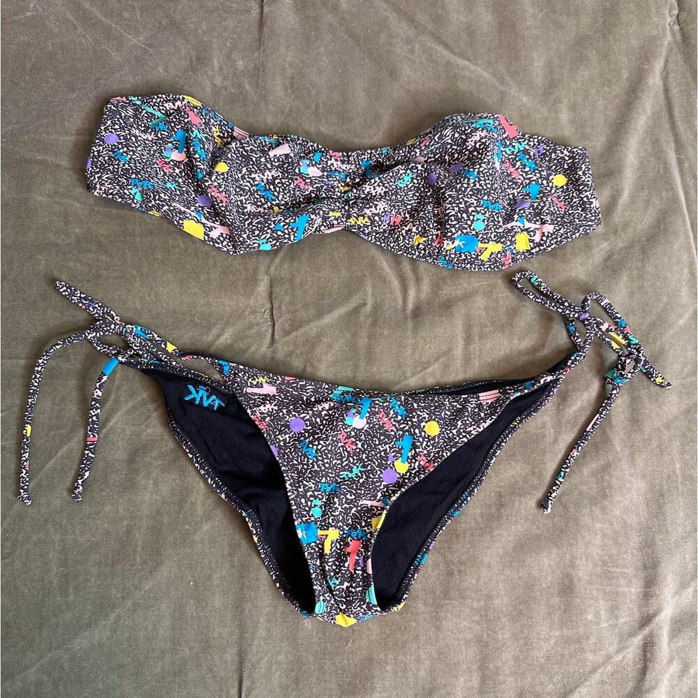 Boutique Retro 80's Pattern T-VK Swim bikini SET Large